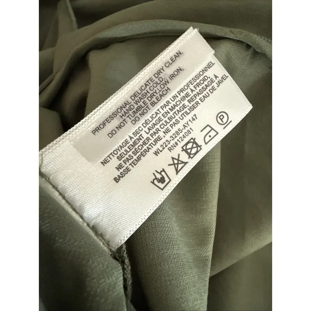 NWT Proenza Schouler White Label Drawstring Neck Midi Dress Green US 6